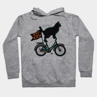 Eat The Rich Cat On A Bicycle Hoodie